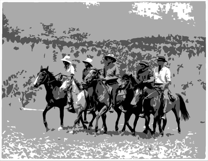 Drovers, Roseneath sheep station, Tenterfield, New South Wales, Australia ,1942, by unknown photographer for Walkabout magazine, from Wikipedia